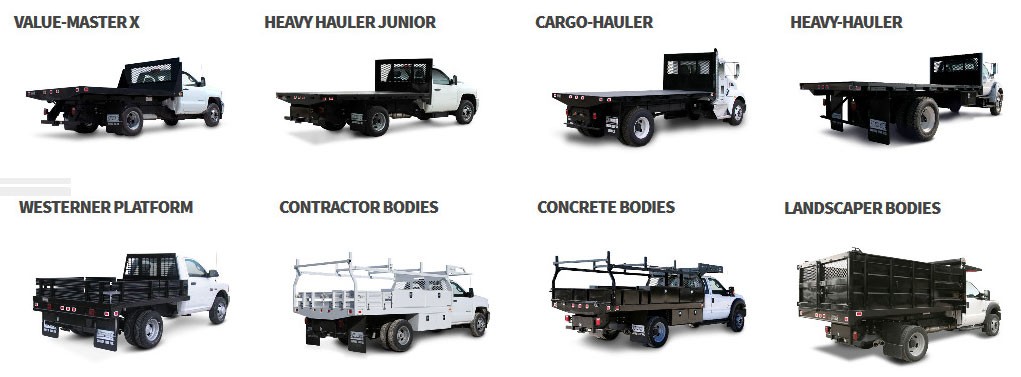 Eight different trucks listed as a grid