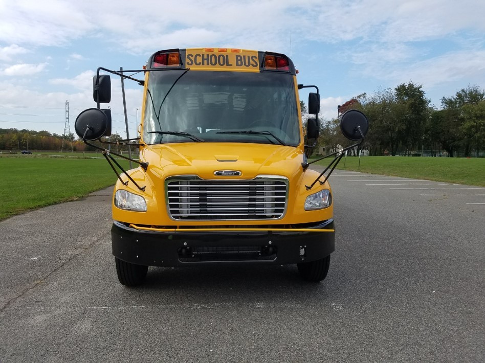 Front view of Thomas yellow school bus